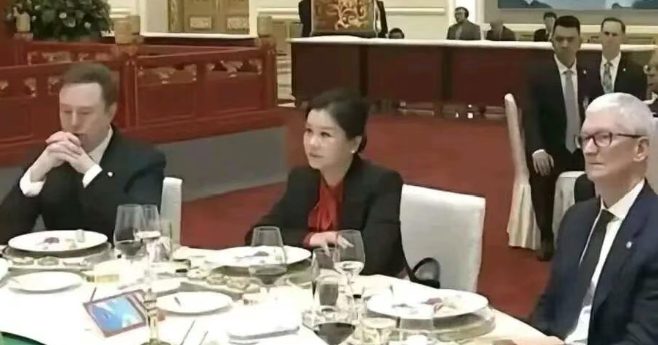 坐到马斯克和库克中间的女人是谁
